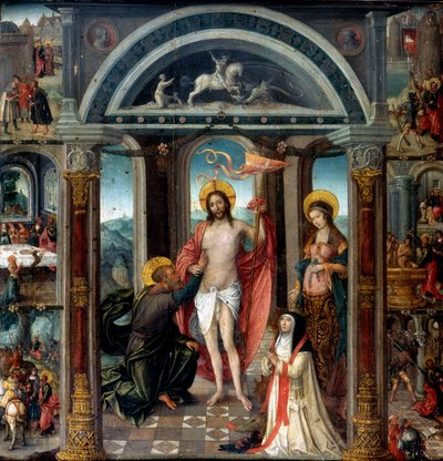 Der ungläubige Thomas legt seine Hand in die Wunden Christi von Unbekannt