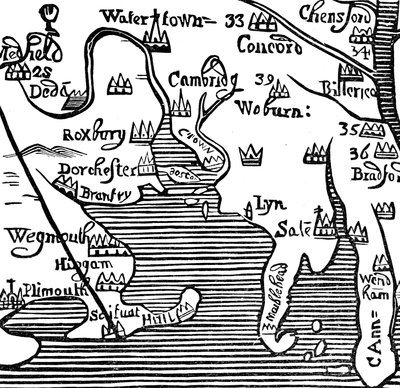 Frühe Karte der Massachusetts Bay, USA von Unbekannt
