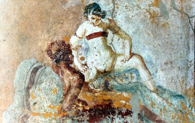 Erotisches Wandgemälde, Pompeji, Italien von Unbekannt