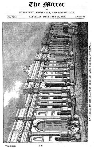 Fassade des Lime Street Bahnhofs, Liverpool von Unbekannt