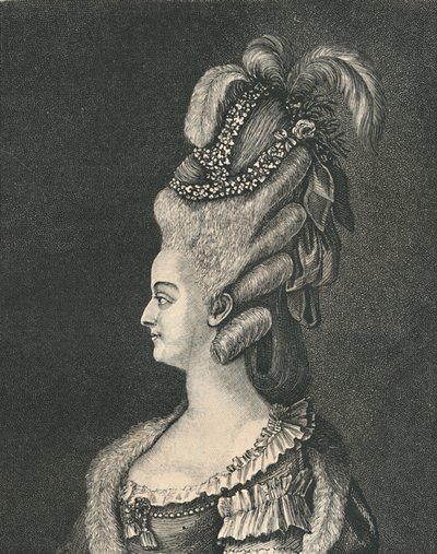 Weibliche Kopfbedeckung: Marie Antoinette, 1783, 1886 von Unbekannt