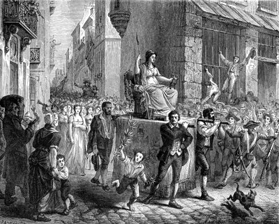 Fest der Vernunft, Paris, 1793, 1882-1884 von Unbekannt