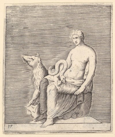 Figur mit Schwein und Schlange, veröffentlicht ca. 1599-1622 von Unbekannt