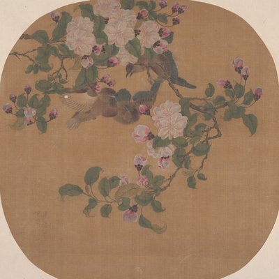 Blumen mit Vögeln von Unbekannt