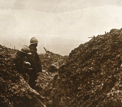 Französische Soldaten in den Schützengräben, um 1914-1918 von Unbekannt