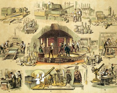 Glasherstellung, ca. 1870 von Unbekannt