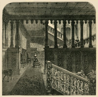 Große Treppe, Holland House, ca. 1876 von Unbekannt