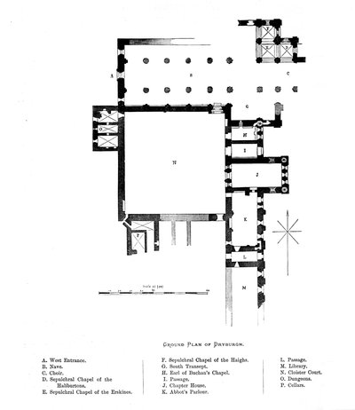 Grundriss von Dryburgh, 1897 von Unbekannt