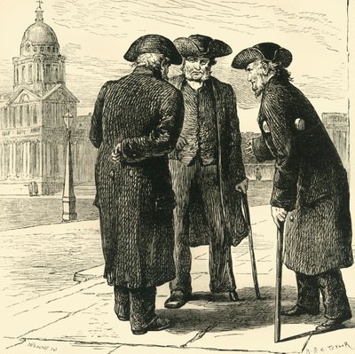 Gruppe von Greenwich-Pensionären, ca. 1878 von Unbekannt