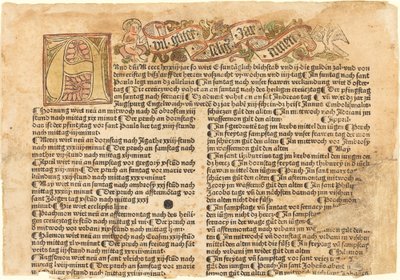 Initiale A und ein Neujahrswunsch, 1483 von Unbekannt