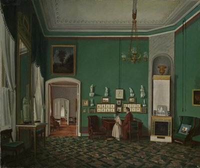 Interieur mit enfilade, 1830er Jahre von Unbekannt