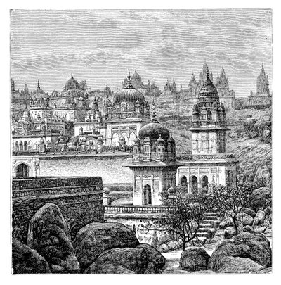 Jaina-Tempel, Junagadh, Gujarat, Indien, 1895 von Unbekannt