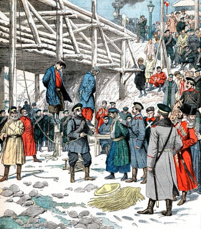 Japanische Spione werden gehängt, Russisch-Japanischer Krieg, 1904-1905 von Unbekannt