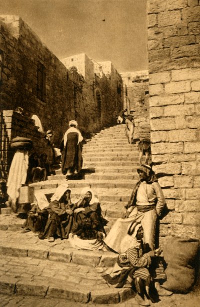 Jerusalem - Eine Straße, ca. 1918-1939 von Unbekannt