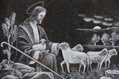 Jesus der gute Hirte, Saint-Nicolas de Veroce, Frankreich von Unbekannt