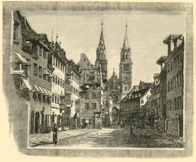 Karolinenstraße und Kirche St. Lorenz, Nürnberg von Unbekannt