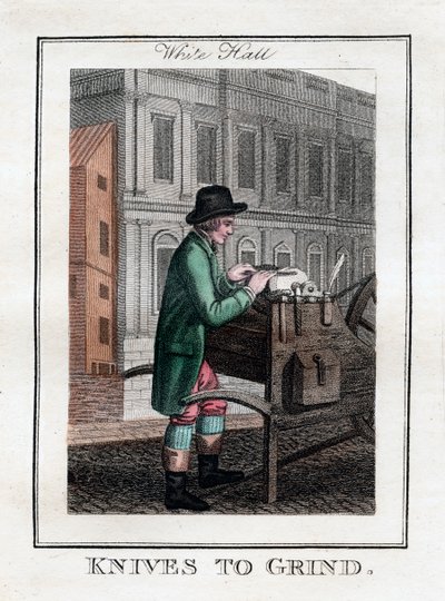 Messer schleifen, Whitehall, London, 1805 von Unbekannt