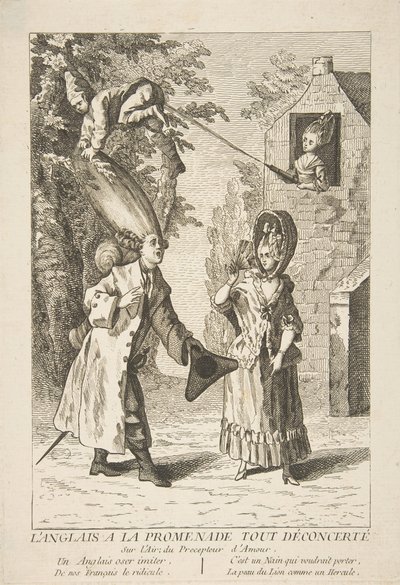 Der Engländer auf dem Spaziergang, völlig verwirrt, 1720-75 von Unbekannt