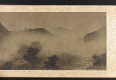 Landschaft: Berge im Nebel von Unbekannt