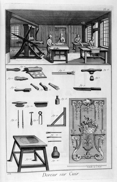 Ledervergolder, 1751-1777 von Unbekannt