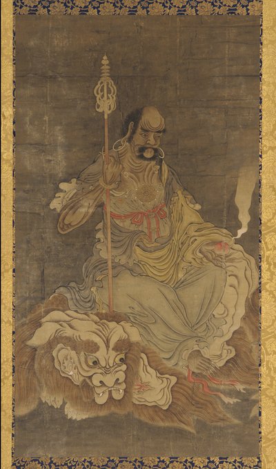 Lohan, auf einem Löwen sitzend, Ming-Dynastie, 1368-1644 von Unbekannt