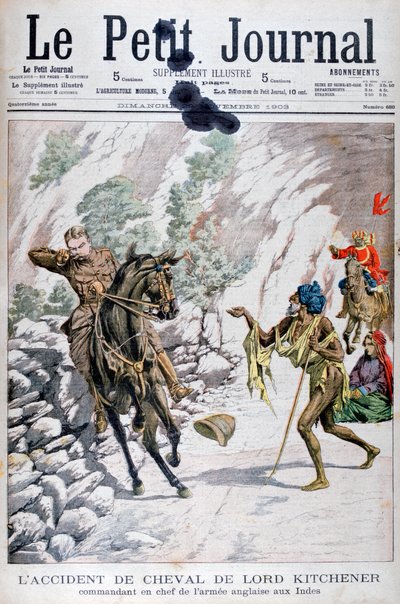 Lord Kitcheners Reitunfall, Indien, 1903 von Unbekannt