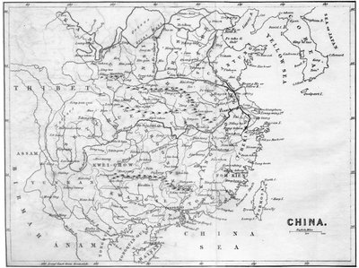 Karte von China, 1847 von Unbekannt
