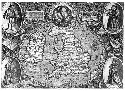 Karte von England, 16. Jahrhundert von Unbekannt