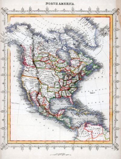 Karte von Nordamerika von Unbekannt
