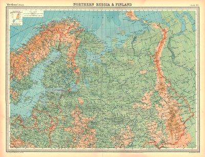 Karte von Nordrussland und Finnland von Unbekannt