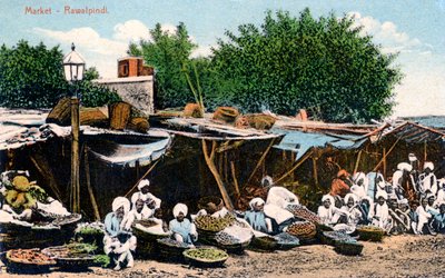 Markt, Rawalpindi, Indien, frühes 20. Jahrhundert von Unbekannt
