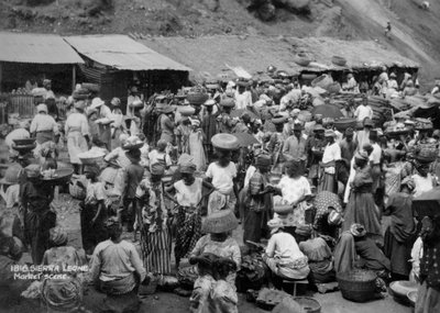 Marktszene, Sierra Leone, 20. Jahrhundert von Unbekannt