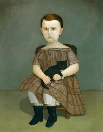 Martha Bartlett mit Kätzchen, ca. 1860 von Unbekannt