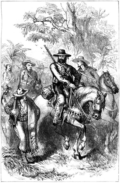 Mexikanische Filibuster auf dem Marsch, Mitte des 19. Jahrhunderts, um 1880 von Unbekannt