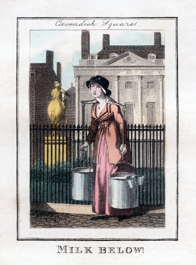 Milch unten!, Cavendish Square, London, 1805 von Unbekannt