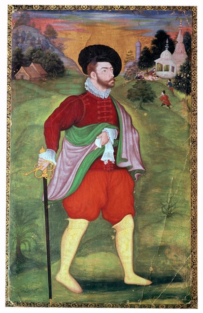 Mughal-Porträt eines Europäers von Unbekannt