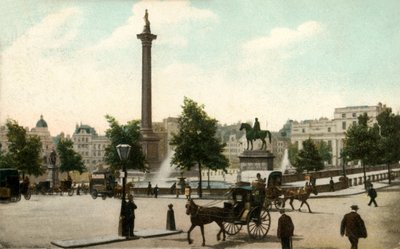 Nelsonsäule und Trafalgar Square, London, 1906 von Unbekannt