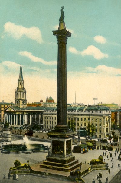 Nelsonsäule und Trafalgar Square, London, ca. 1910 von Unbekannt