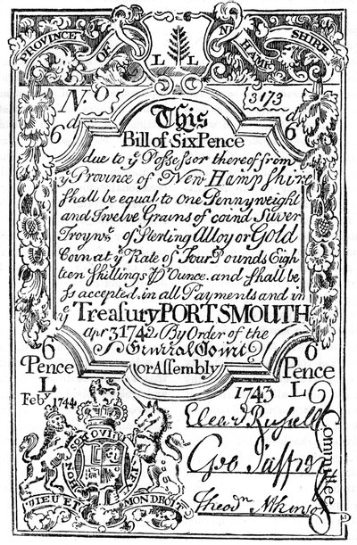 Papiergeld aus Neuengland, 1743 ca. 1880 von Unbekannt