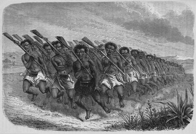 Kriegstanz der Maori, ca. 1880 von Unbekannt