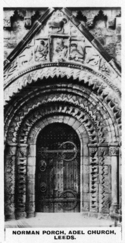 Normannische Vorhalle, Adel Kirche, Leeds, ca. 1920er von Unbekannt