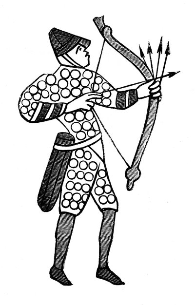 Normannischer Bogenschütze, Teppich von Bayeux, um 1070, 1870 von Unbekannt