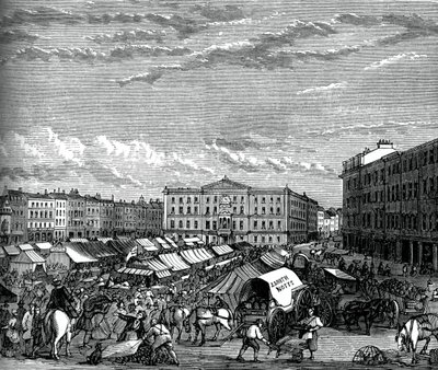 Marktplatz von Nottingham, ca. 1880 von Unbekannt