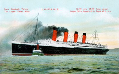 Ozeandampfer RMS Lusitania, 20. Jahrhundert von Unbekannt