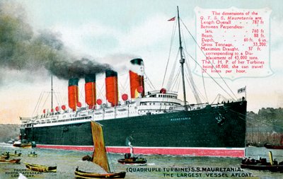 Ozeandampfer RMS Mauretania, 20. Jahrhundert von Unbekannt