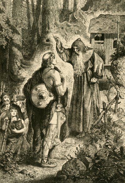 Odoaker und der Mönch Severinus, ca. 5. Jahrhundert, 1890 von Unbekannt