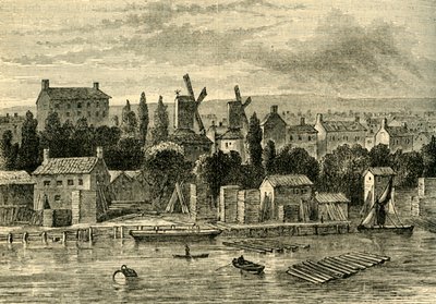 Alte Windmühlen in Lambeth, um 1750, um 1878 von Unbekannt