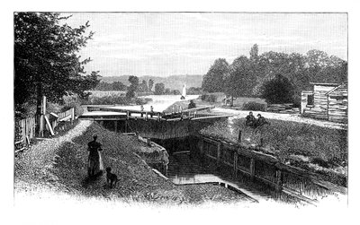 Old Windsor Lock, River Thames, Berkshire, um 1888 von Unbekannt