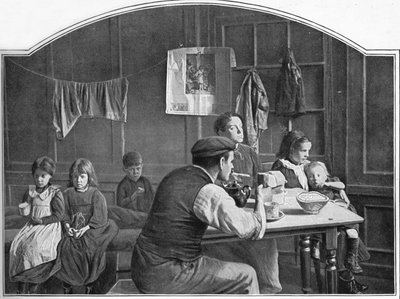 Altes Zimmer in Slumland, London, ca. 1900-1901 von Unbekannt