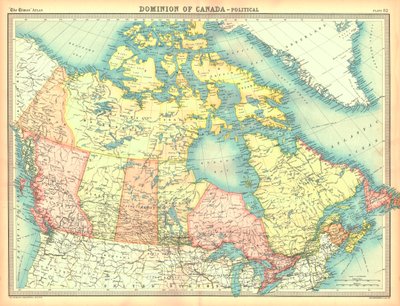 Politische Karte des Dominion Kanada von Unbekannt